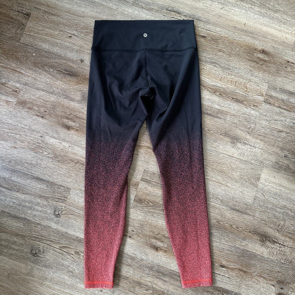 Lululemon Wunder Under Hi-Rise Tight Ombre Size 10 Red Black Leggings